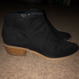 Black suede H&M ankle booties